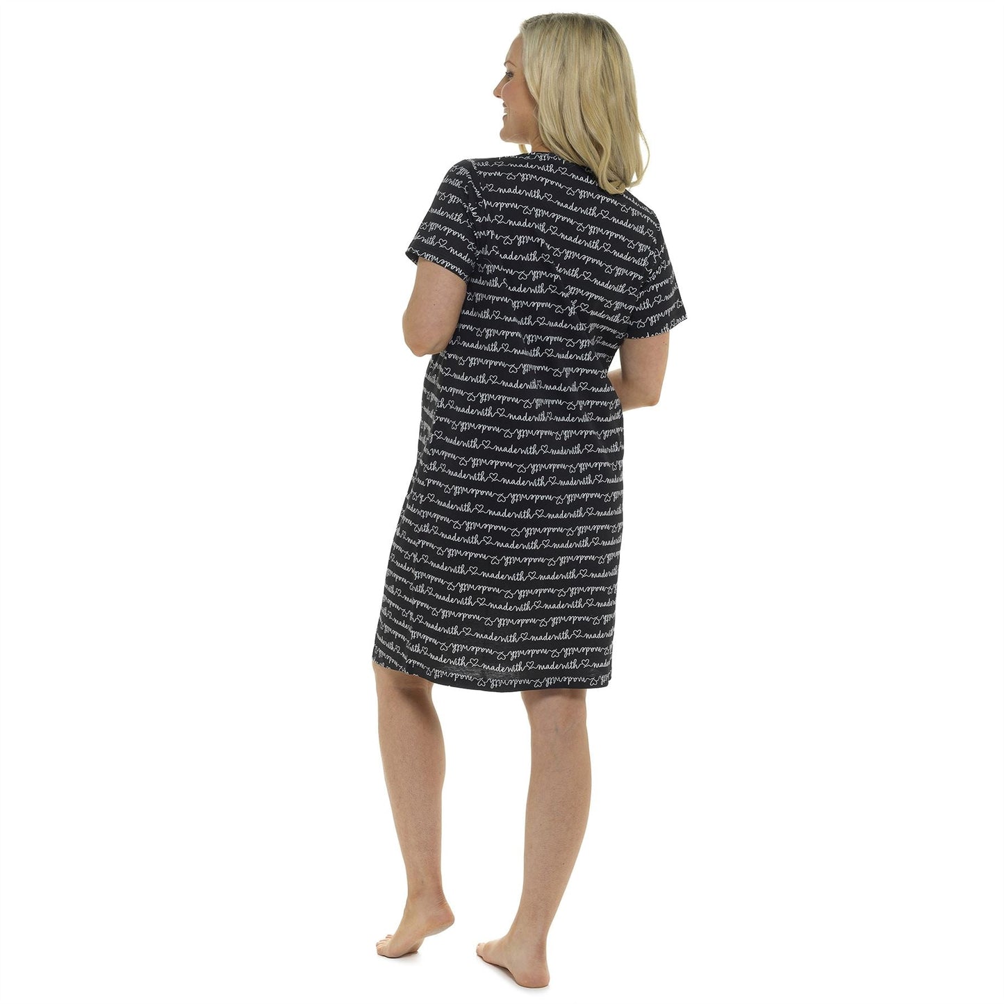 Follow That Dream Womens Maternity 'Made With Love' Nightdress - Black Follow That Dream