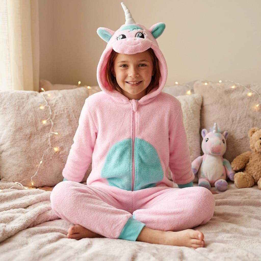 Animal Crazy Kids Unicorn Costume Onesie - Pink/Aqua
