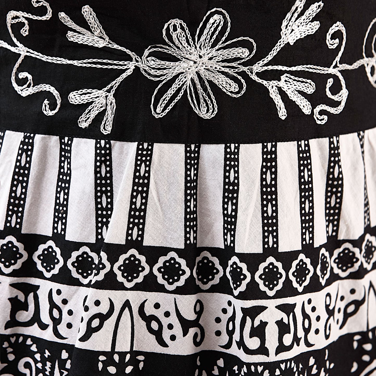 Pistachio Paisley Crossover Dress - Black/White