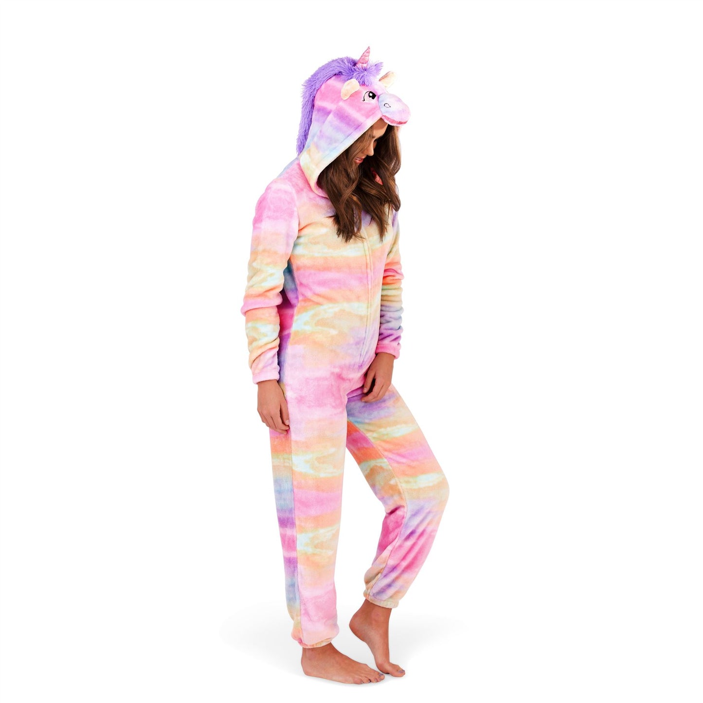 Loungeable Womens Rainbow Unicorn Fleece Onesie