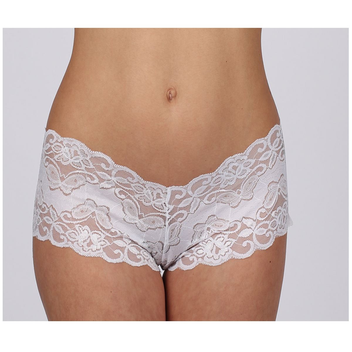 Classified Brief With Lace Up Back - White/Pink