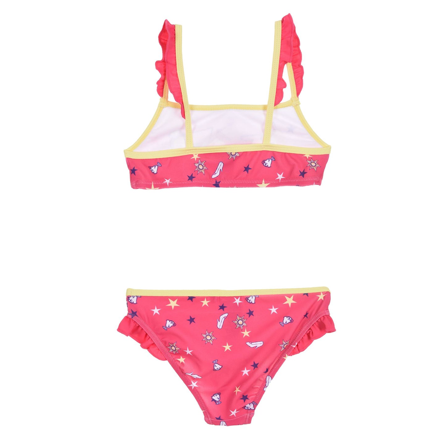 Girls Disney Princess Star Print Bikini Set - Fushia