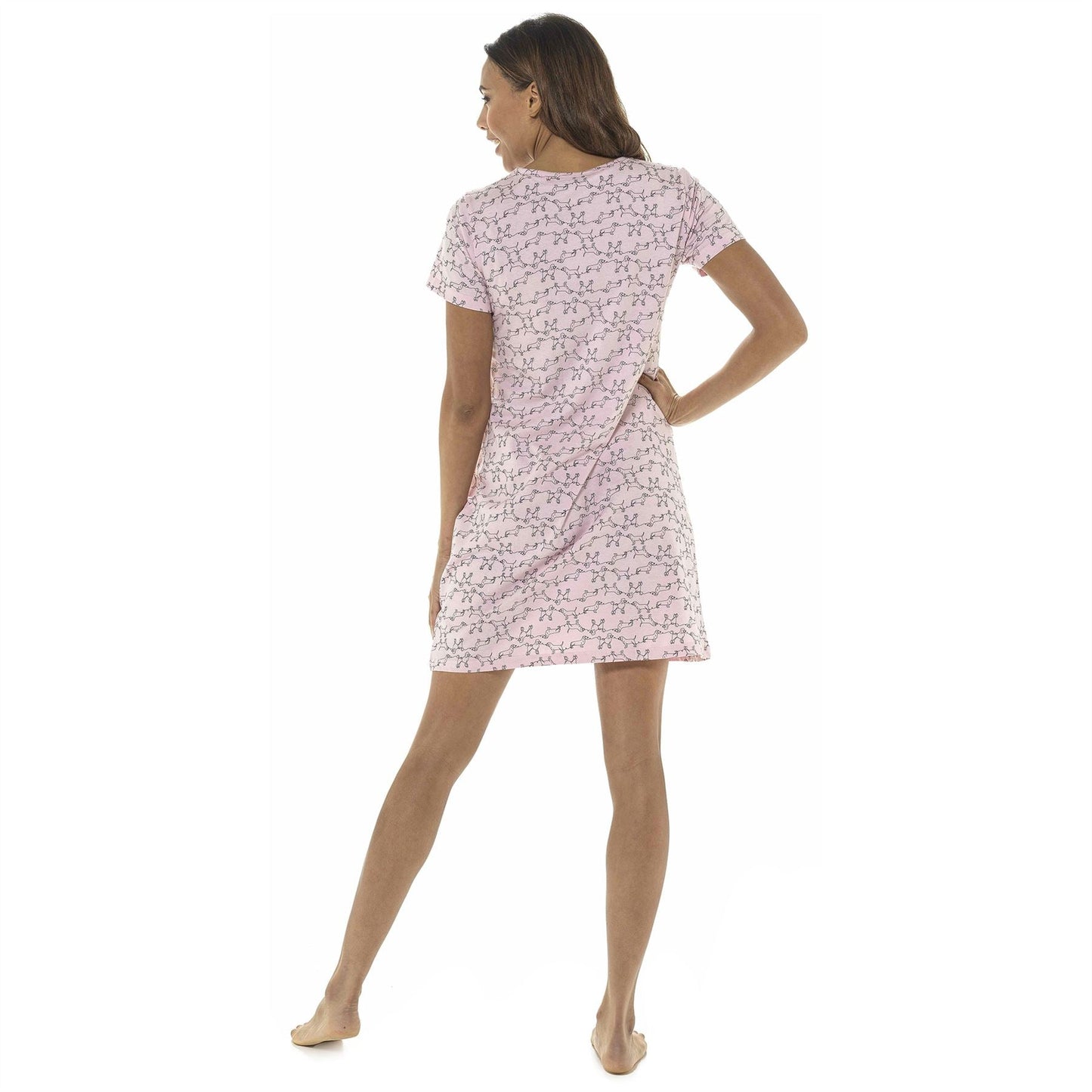 Foxbury Womens Dog Print Nightdress - Pink Foxbury