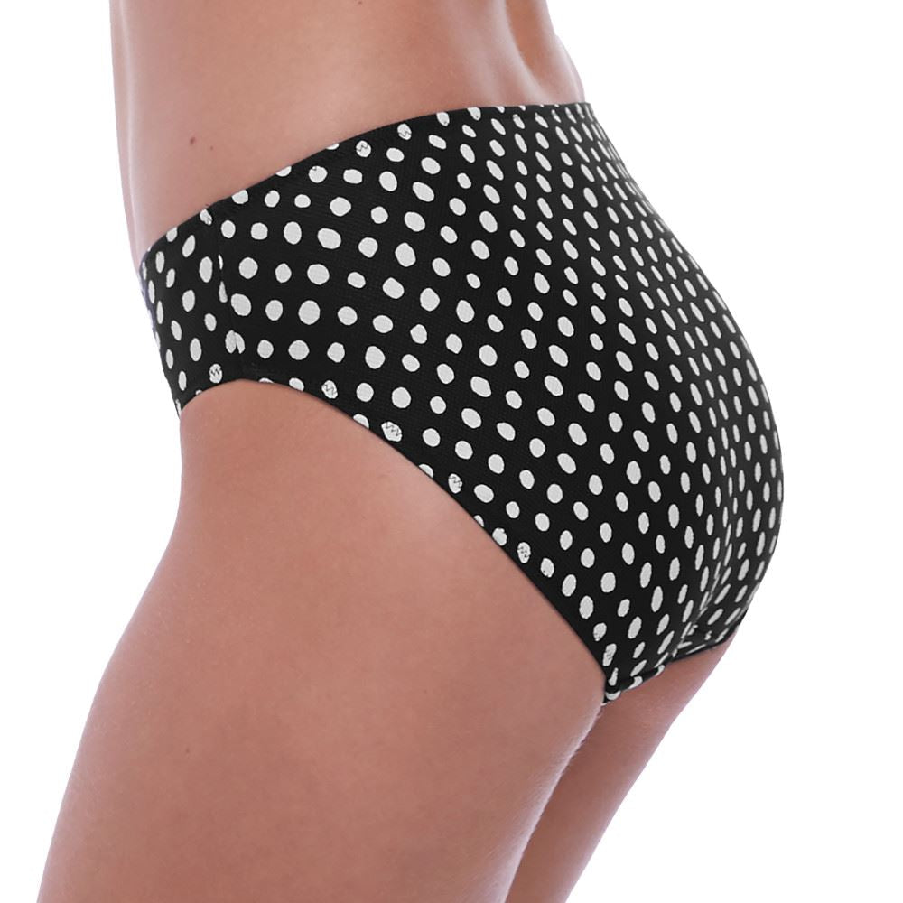 Fantasie Santa Monica Mid Rise Bikini Brief - Black/White Fantasie Swimwear