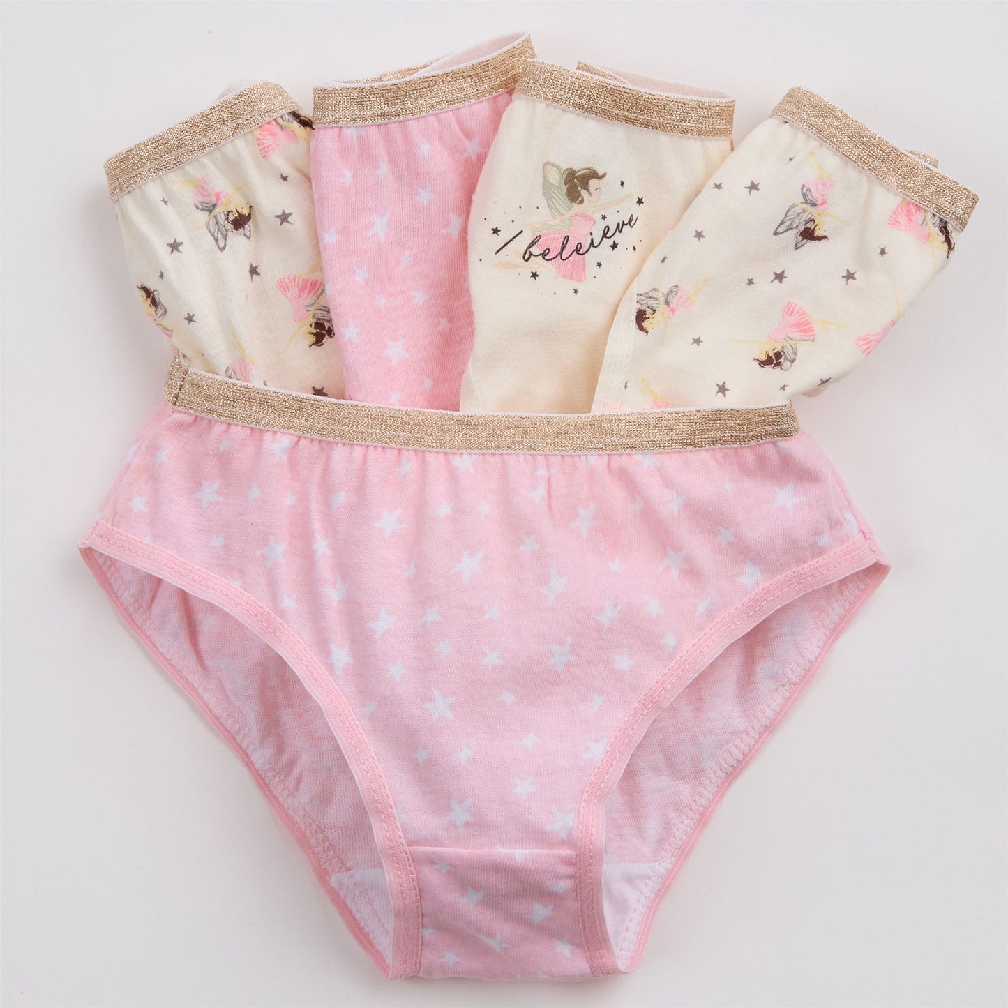 4Kidz Girls Briefs 5 Pack - Fairies (7-13 Years)