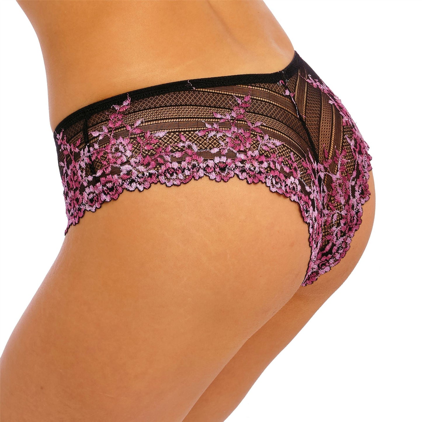 Wacoal Embrace Lace Tanga - Black/Berry Multi Wacoal