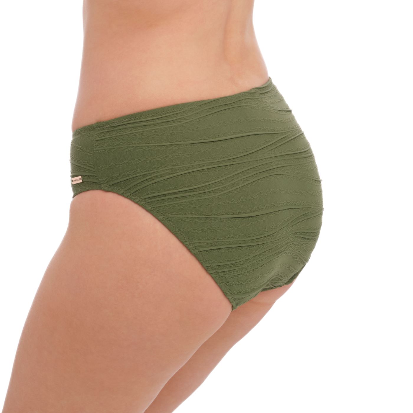 Fantasie Beach Waves Mid Rise Bikini Brief - Olive