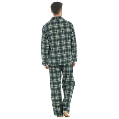 Tom Franks Mens Flannel Check Pyjamas - Navy