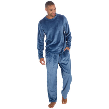 Cargo Bay Mens Flannel Fleece Pyjamas - Denim Blue