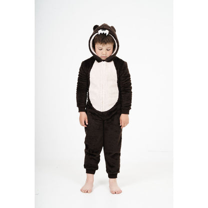 Nifty Kids Bear Fleece Onesie - Brown
