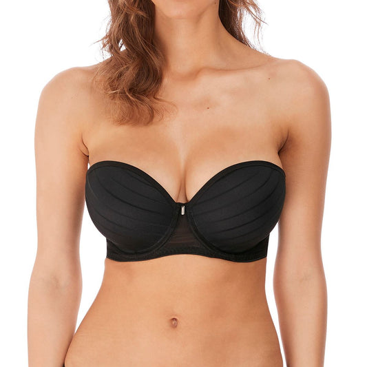 Freya Cameo Deco Strapless Moulded Bra - Black