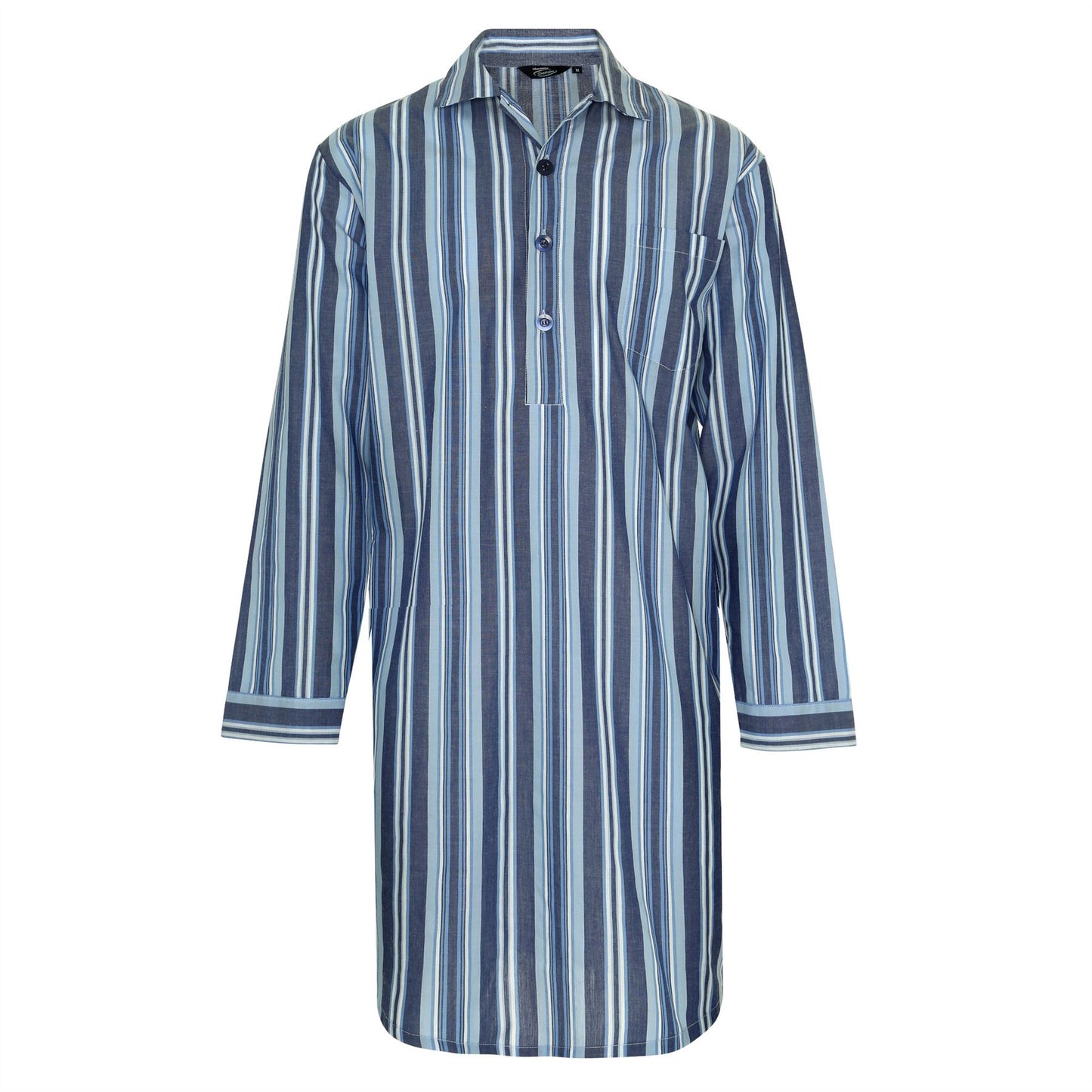 Champion Mens Westminster Polycotton Nightshirt - Navy Stripe