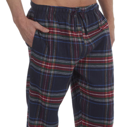 Embargo Mens Check Flannel Lounge Pants - Navy/Multi Check