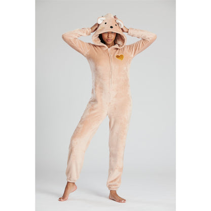 Loungeable Womens Fleece Mouse Onesie - Brown
