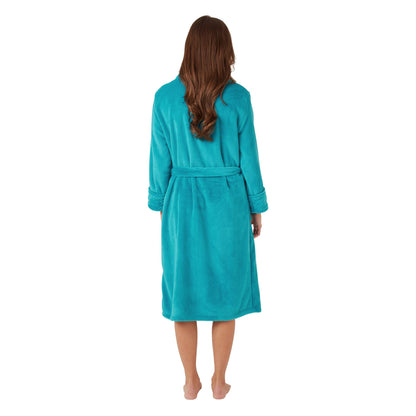Indigo Sky Womens Shimmer Burnout Fleece Robe - Teal