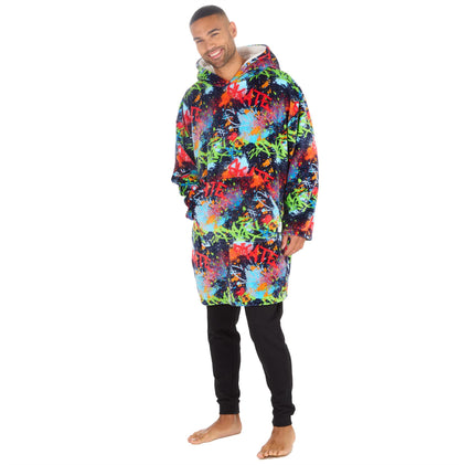 Huggable Hoodie Mens Fleece Oversized Hoodie - Graffiti
