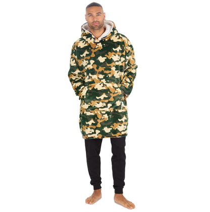 Huggable Hoodie Mens Fleece Oversized Hoodie - Camo