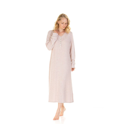 La Marquise Womens Lush Lounge Long Sleeve Nightdress - Pink