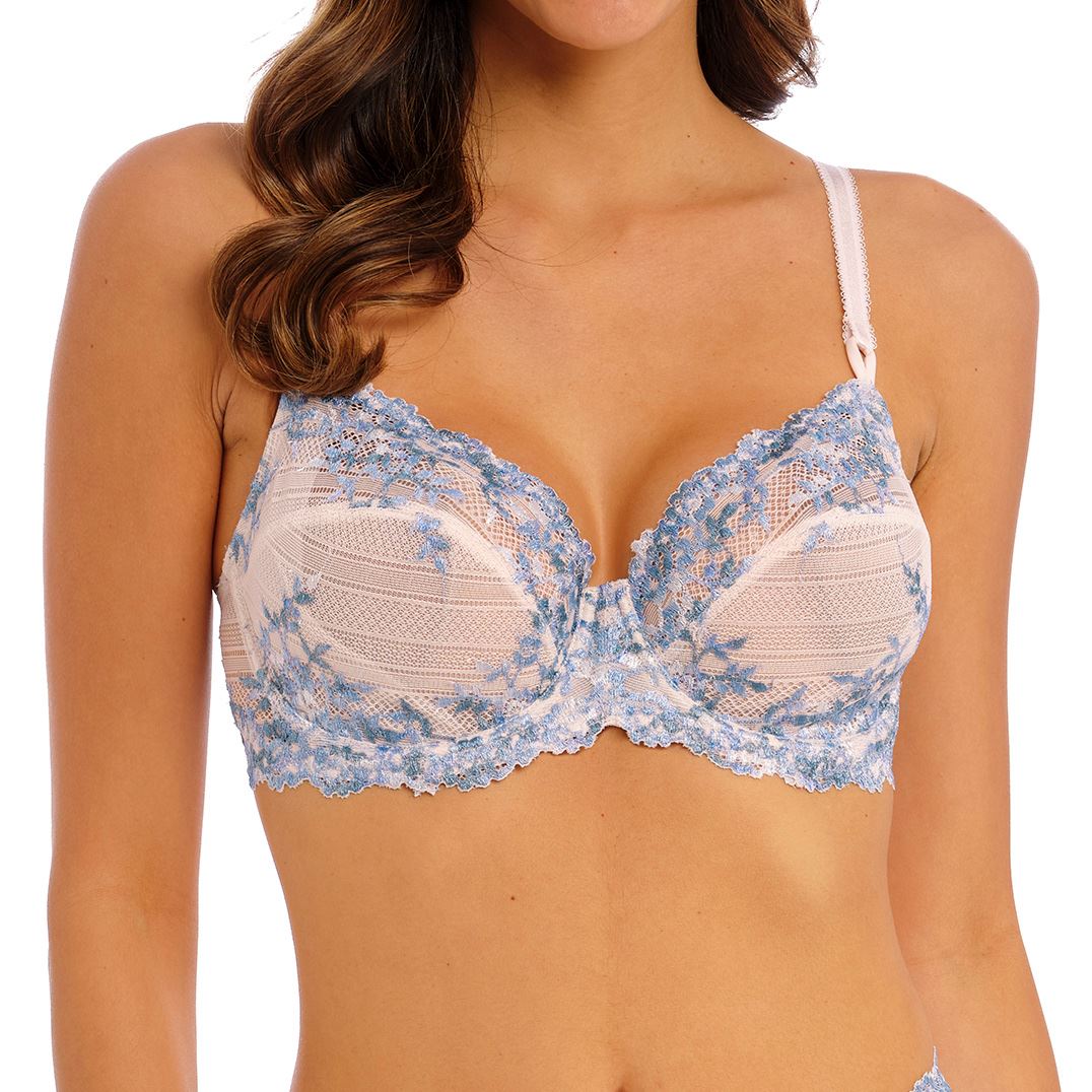 Wacoal Embrace Lace Bra - Pastel Parchment/Blue Multi Wacoal