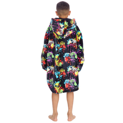 Huggable Hoodie Kids Fleece Oversized Hoodie - Gaming Navy