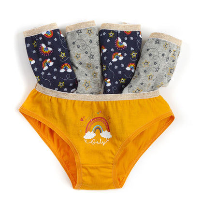 4Kidz Girls Briefs (5 Pack) - Rainbows (2-6 Years)