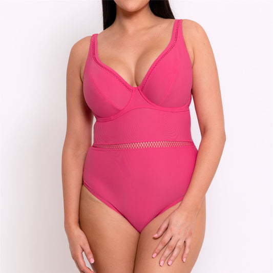 Curvy Kate First Class Plunge Swimsuit - Pink