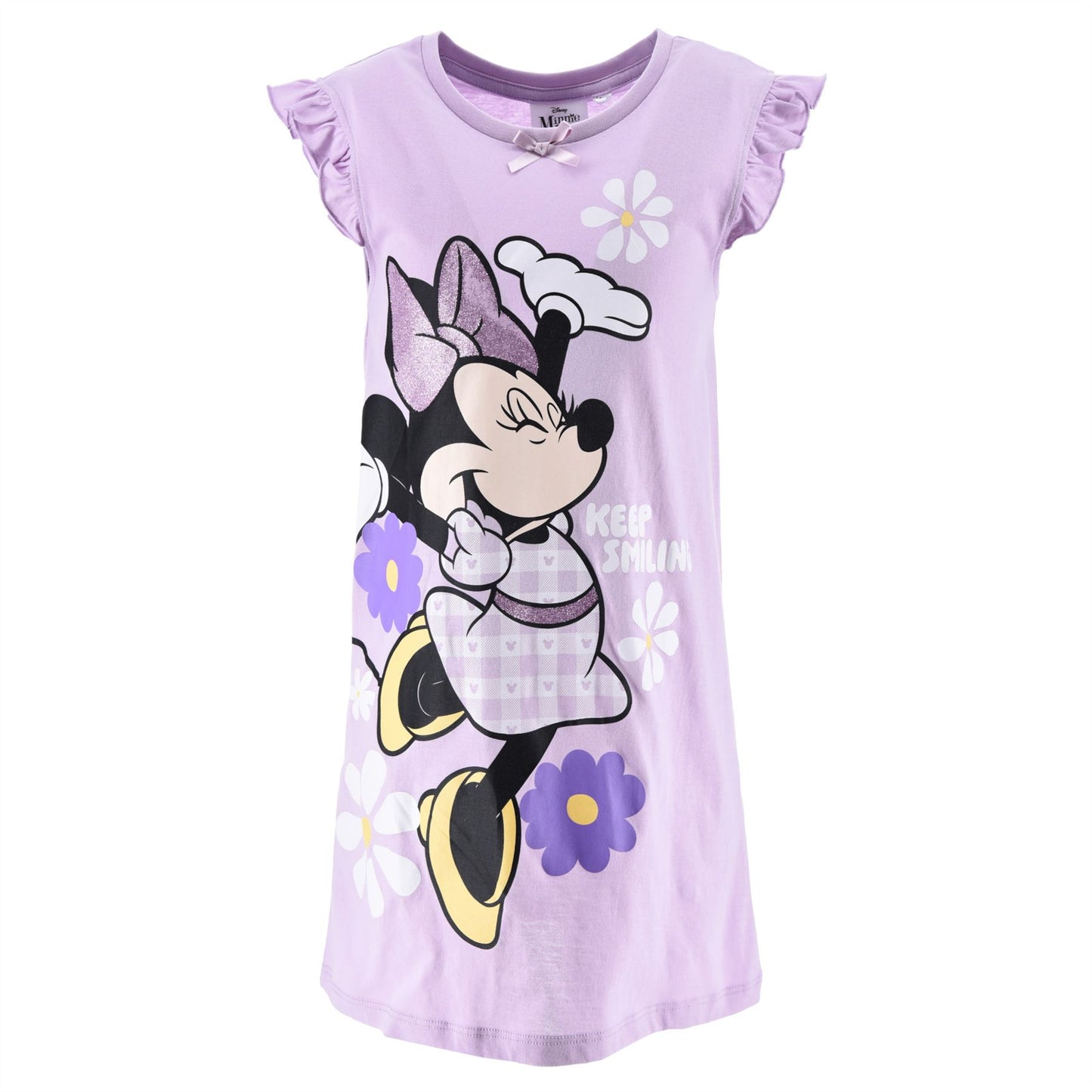 Girls Minnie Mouse 'Keep Smiling' Nightdress - Purple
