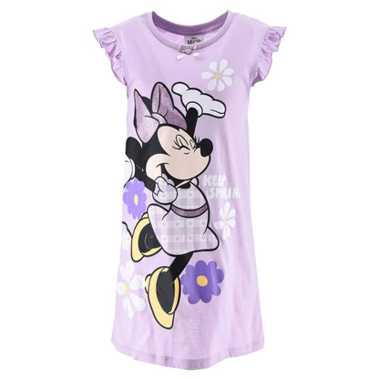 Girls Minnie Mouse 'Keep Smiling' Nightdress - Purple