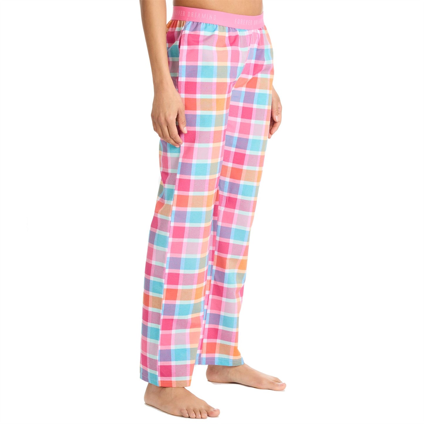 Forever Dreaming Womens Woven Check Lounge Pants - Mint
