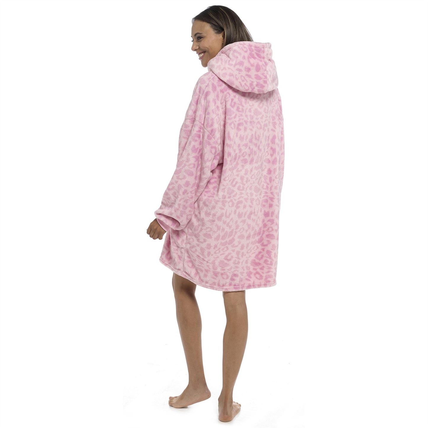 Follow That Dream Womens Panther Fleece Snuggle Hoodie - Pink