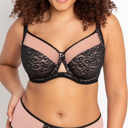 Curvy Kate Victory Wild Balcony Bra - Black/Blush