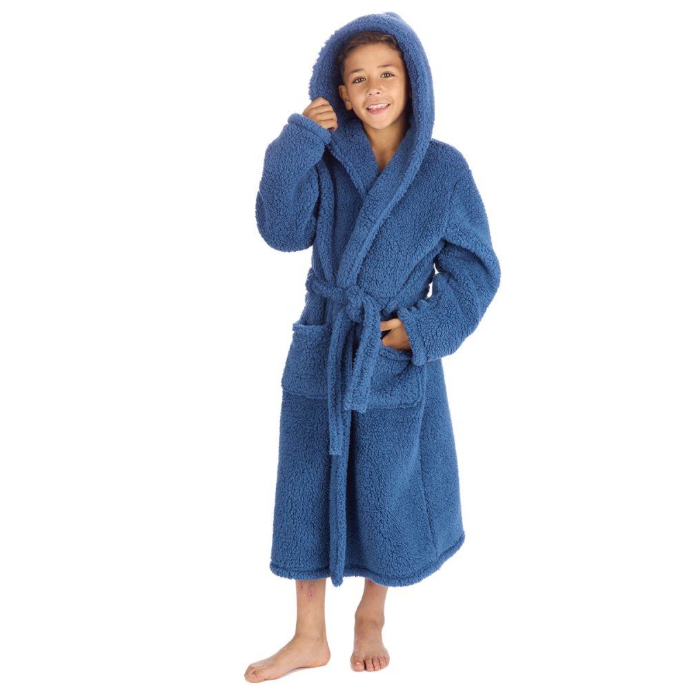 Cargo Bay Boys Borg Fleece Robe - Denim Cargo Bay