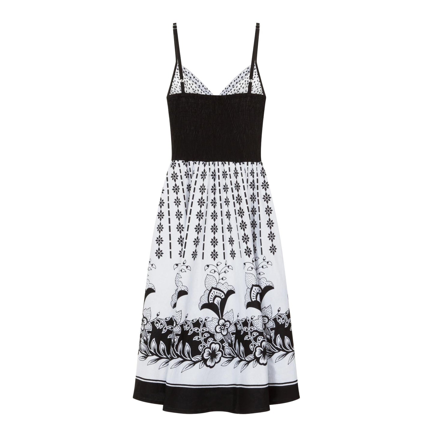 Pistachio Crossover Summer Dress - Black/White