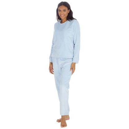 Forever Dreaming Womens Plush Fleece Pyjama Set - Ice Blue