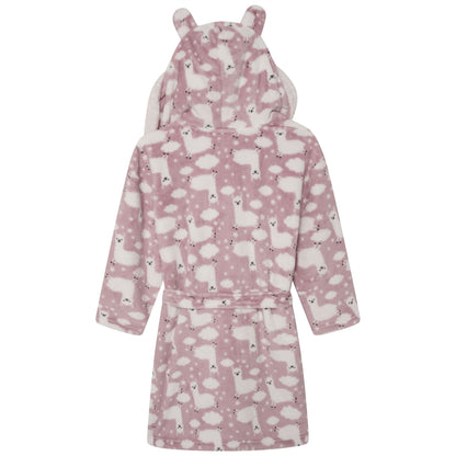 Nifty Kids Llama Fleece Robe - Pink