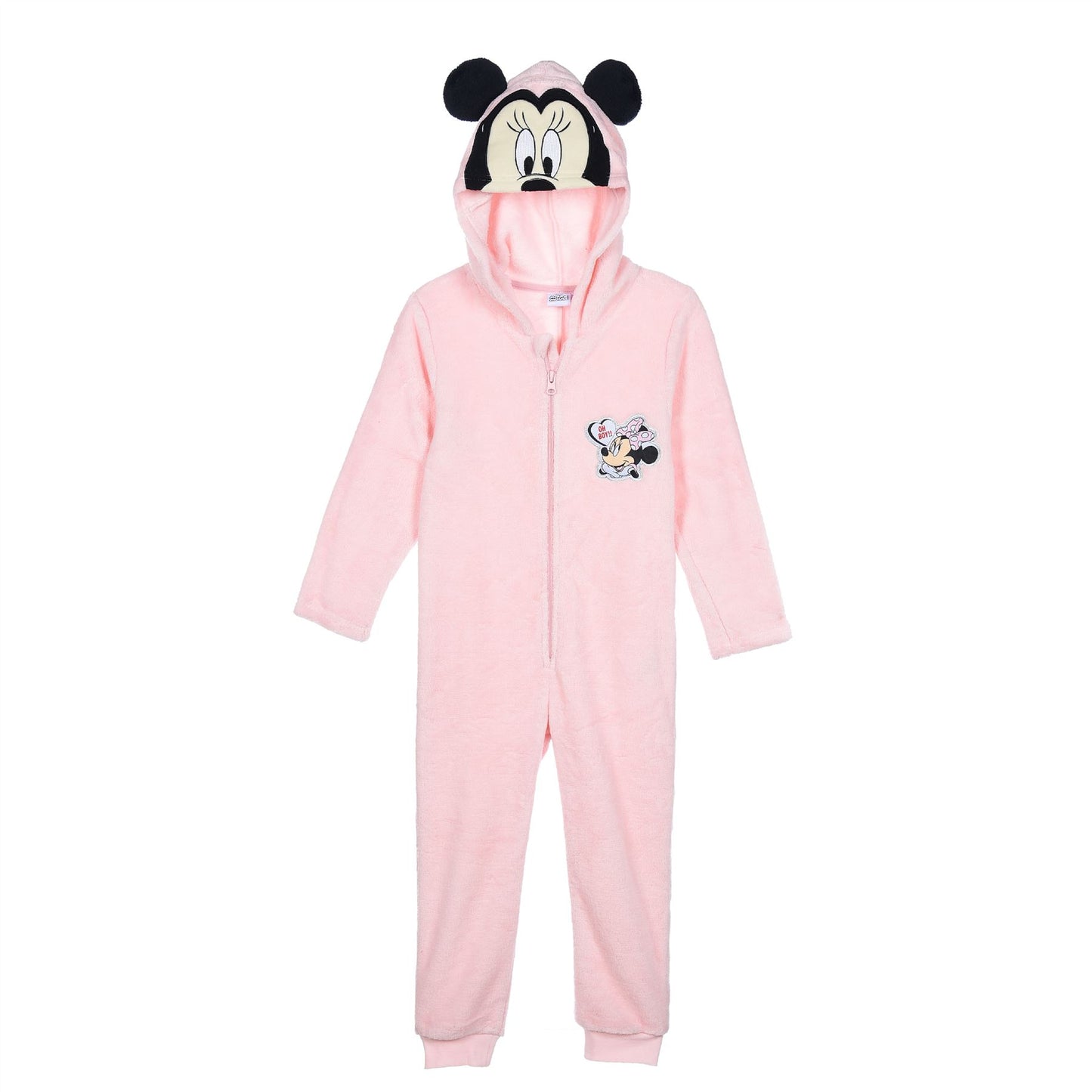 Girls Disney Minnie Mouse Fleece 'Oh Boy!!' Hooded Onesie