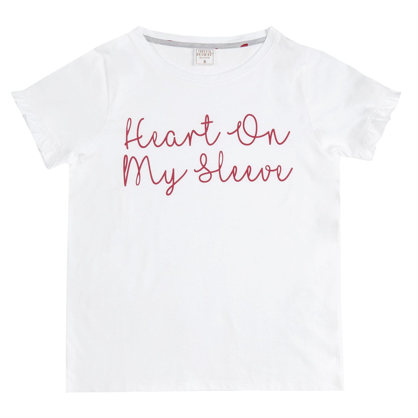 Forever Dreaming Womens 'Heart On My Sleeve' Pyjama Set - White