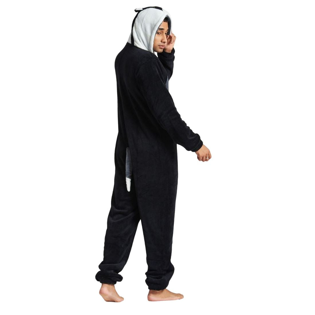 Loungeable Mens Badger Fleece Onesie - Black