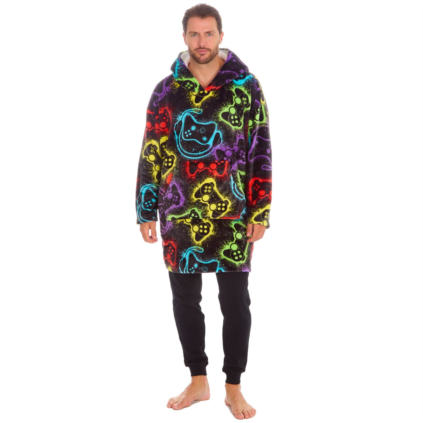 Huggable Hoodie Mens Fleece Oversized Hoodie - Gaming