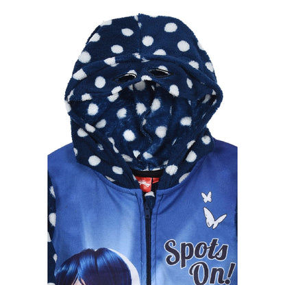 Girls Miraculous Ladybug Fleece Hooded Onesie - Navy