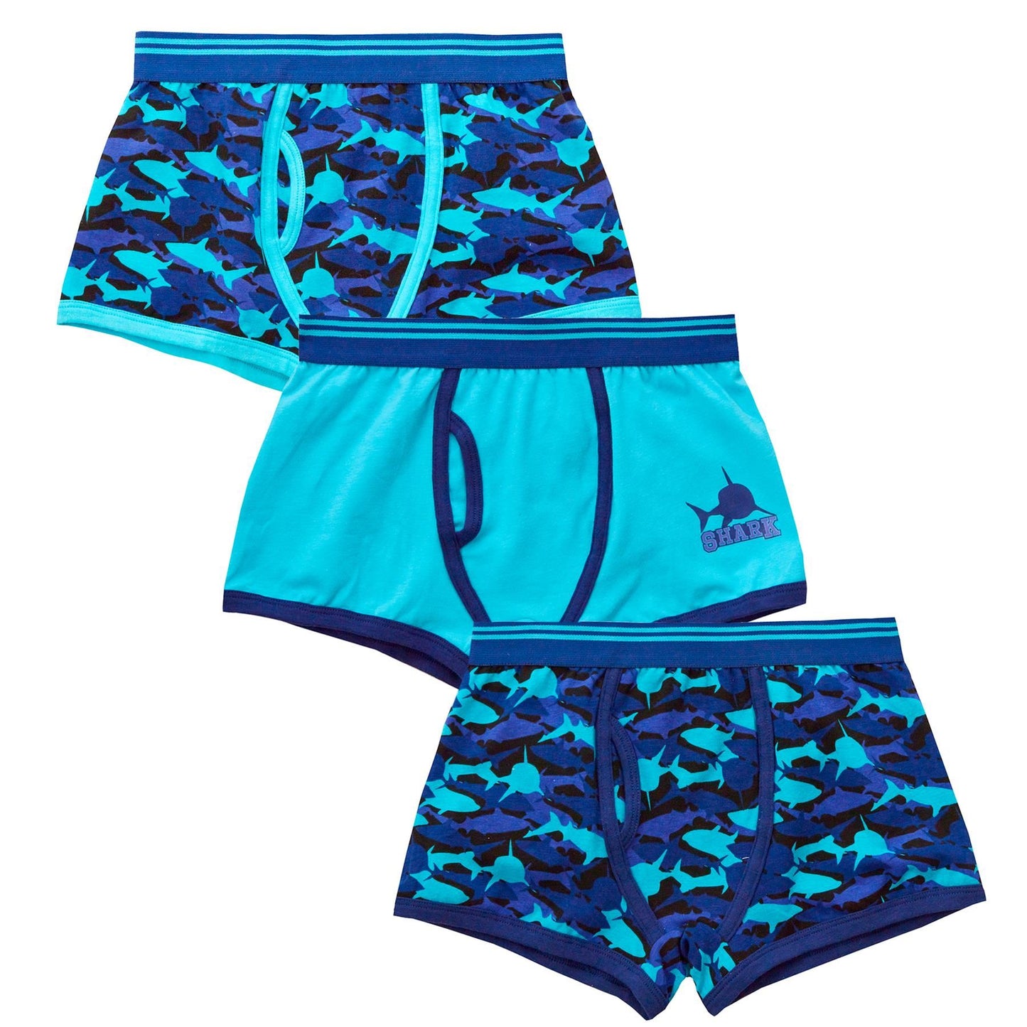 4Kidz Boys Boxer Shorts (3 Pack) - Sharks (2-6 Years)