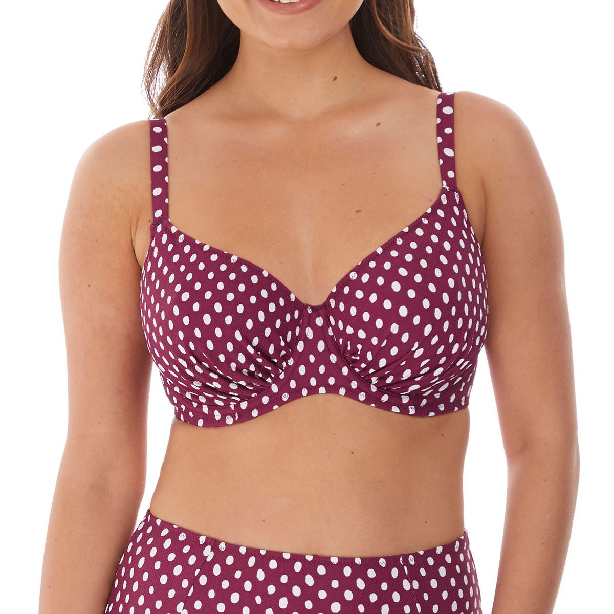 Fantasie Santa Monica Gathered Full Cup Bikini Top - Garnet