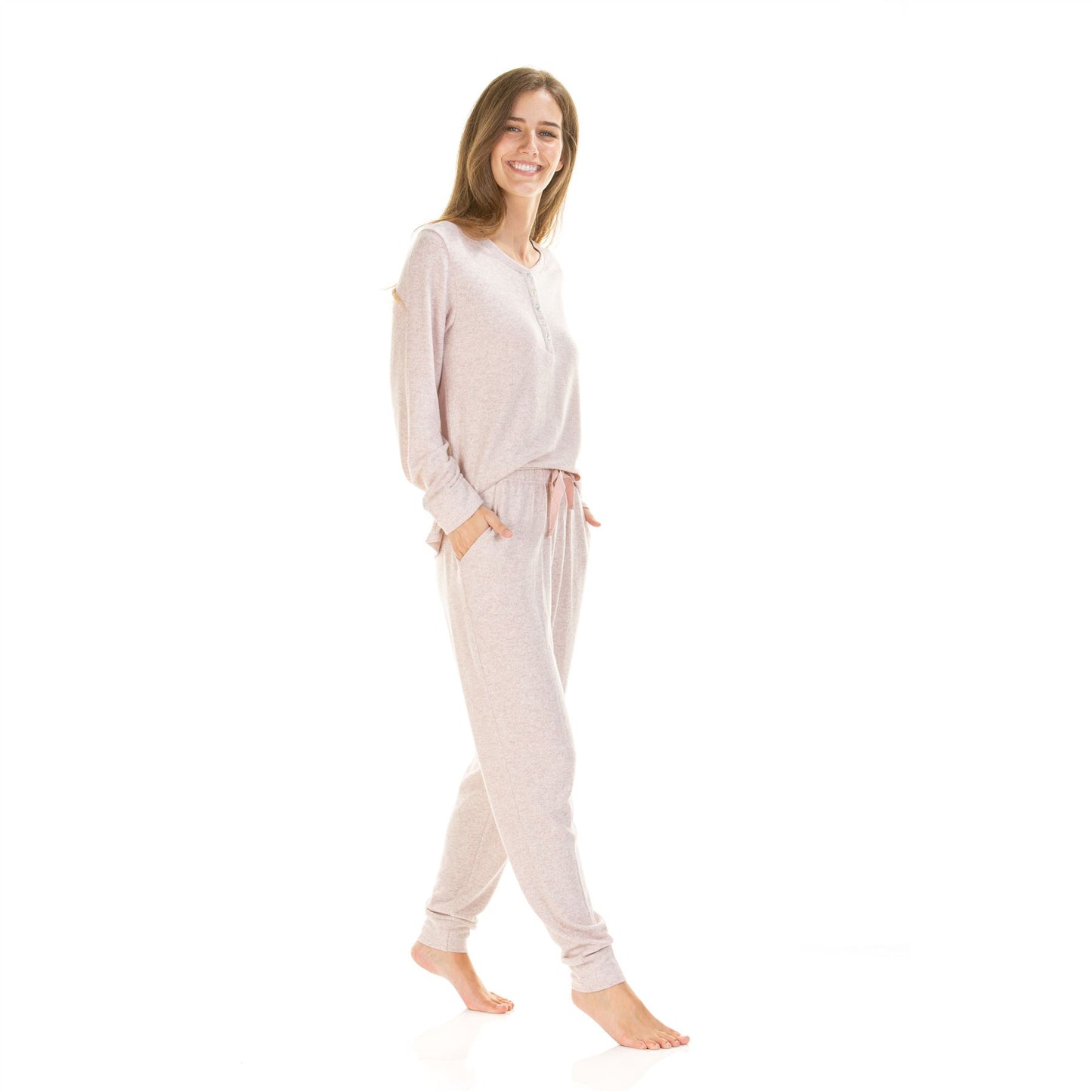 La Marquise Womens Lush Lounge Long Sleeve Pyjamas - Pink