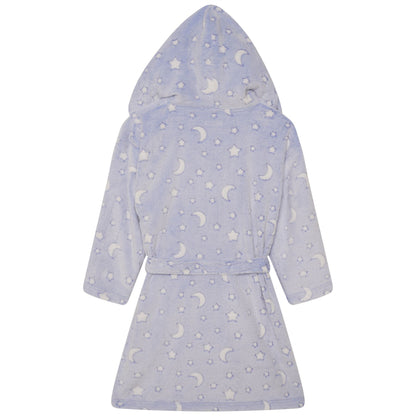 Nifty Kids Moon/Stars Fleece Robe - Blue