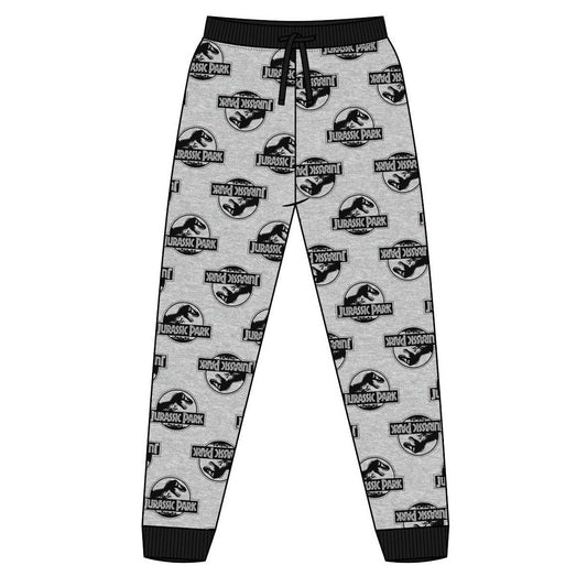 Mens Jurassic Park Logo Cuffed Lounge Pants - Grey