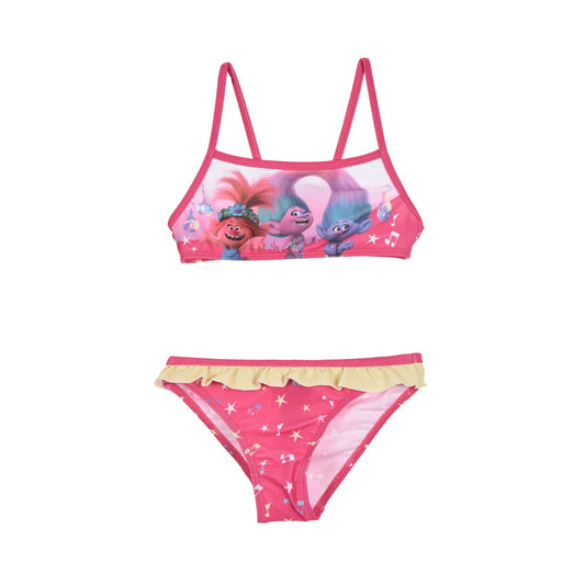 Girls Trolls World Tour Bikini Set - Fushia/Yellow