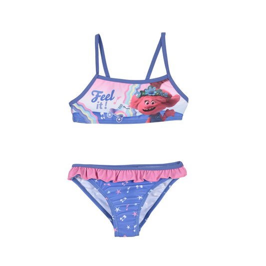 Girls Trolls World Tour Bikini Set - Blue