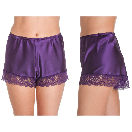 Lady Olga Womens Satin French Knickers - Purple