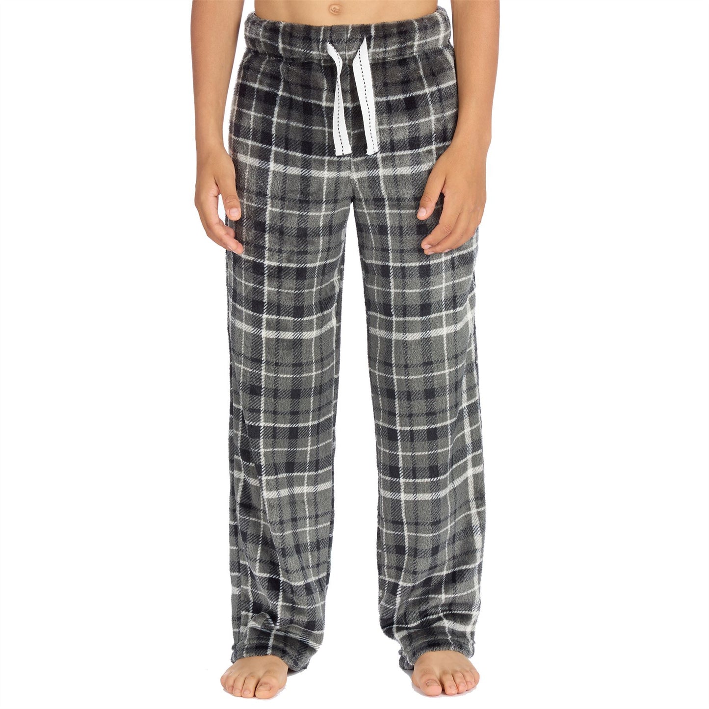 Cargo Bay Boys Fleece Lounge Pants - Grey Check