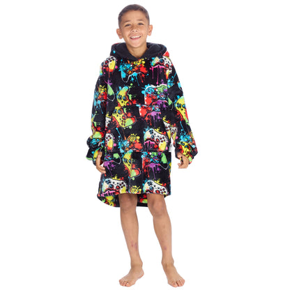 Huggable Hoodie Kids Fleece Oversized Hoodie - Gaming Navy